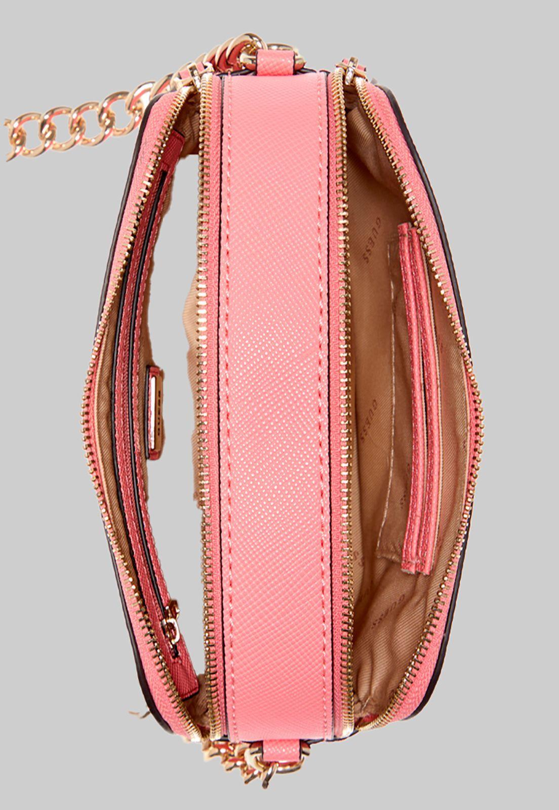Cartera Alexie Crossbody Flap Pin Rosado Guess-3