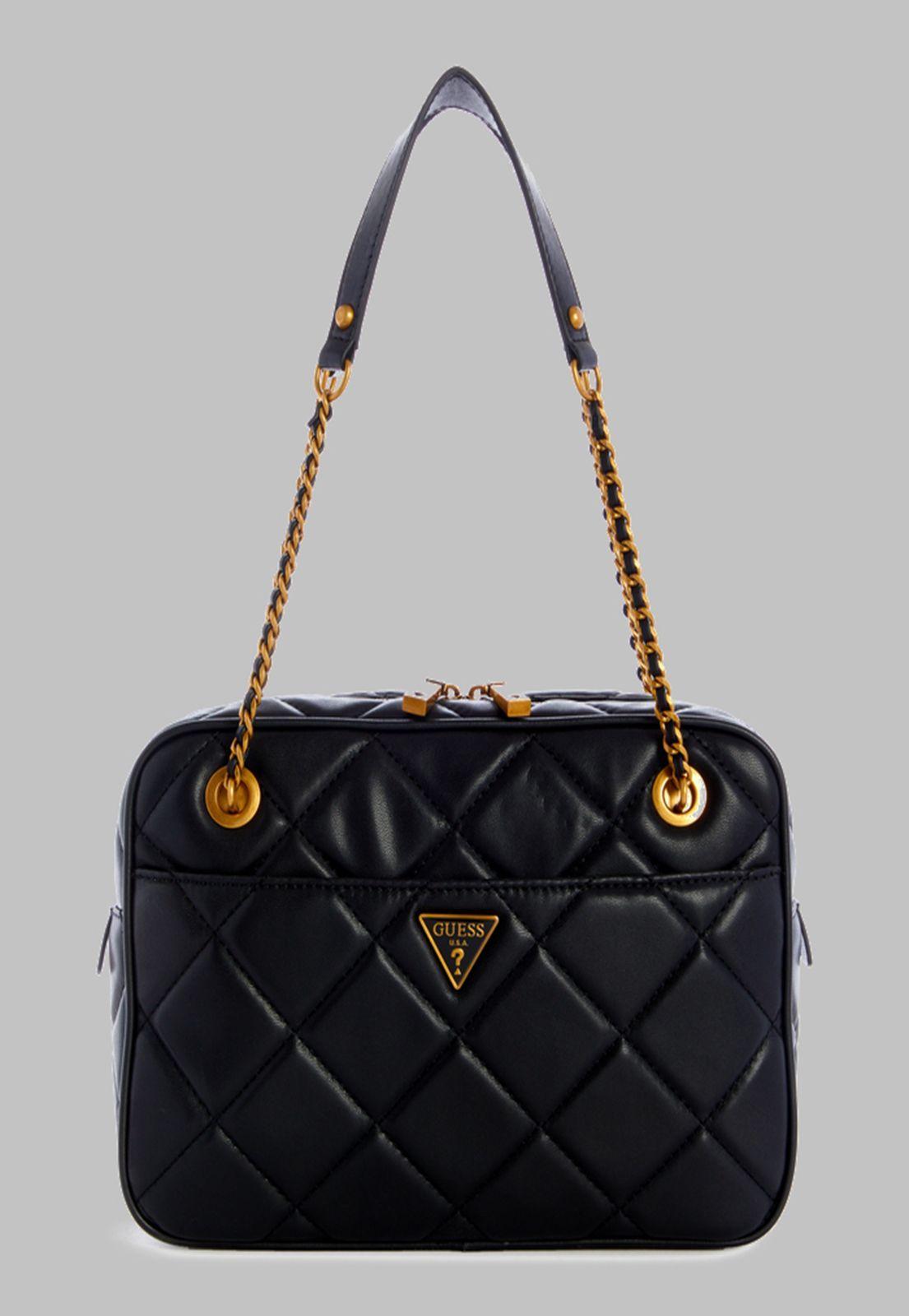 Cartera Guess Cessily Top Zip Shoulder Bag Bla Negro-0