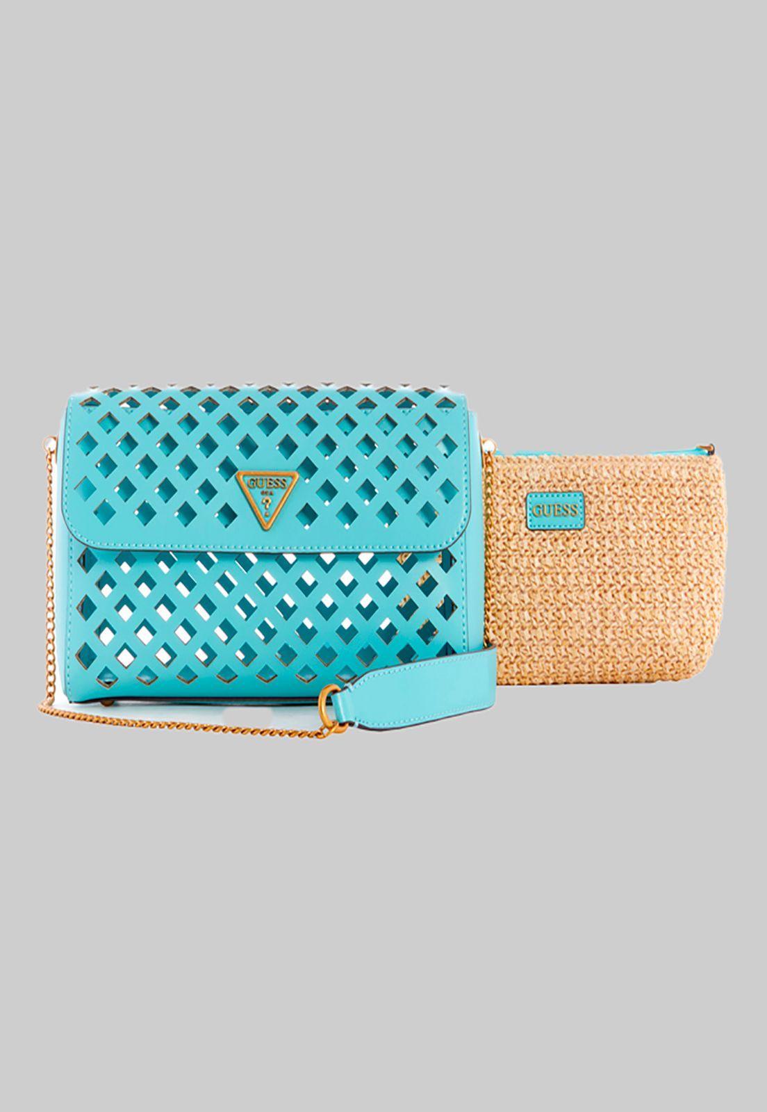 Cartera Aqua Crossbody Flap Trq Celeste Guess-1