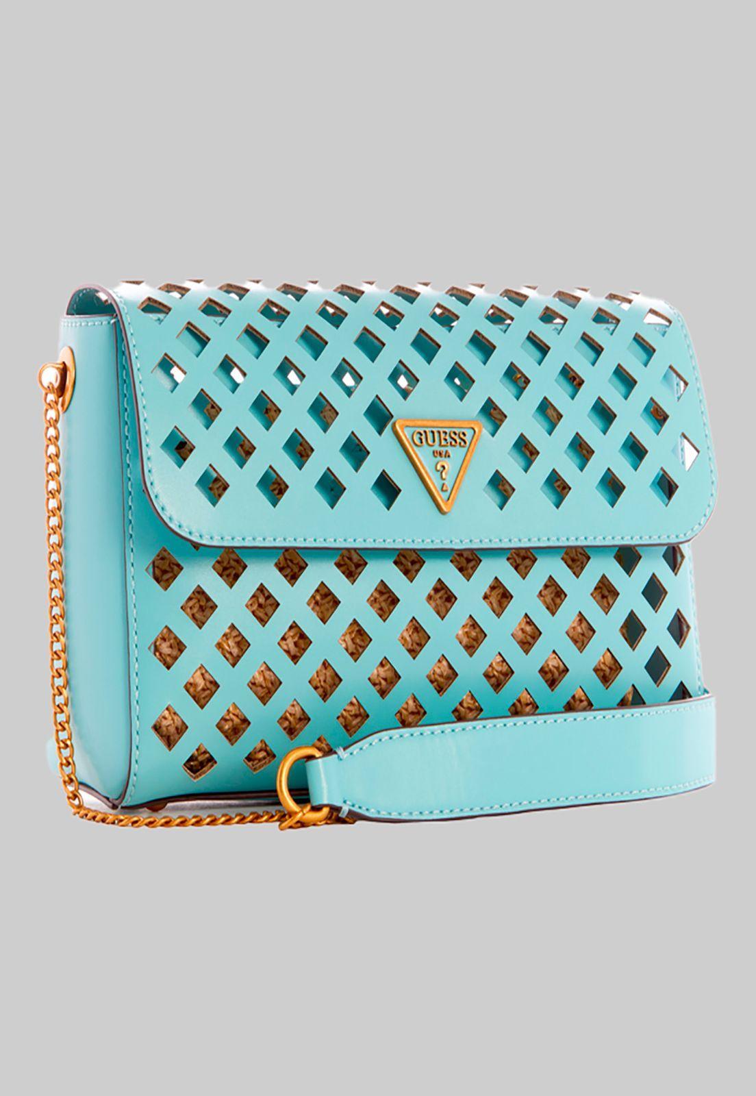 Cartera Aqua Crossbody Flap Trq Celeste Guess-2