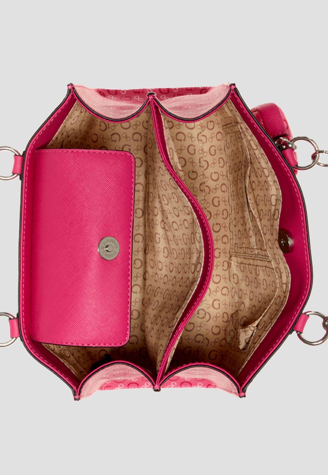 Cartera Collinsville Satchel Pin Rosado Guess-3