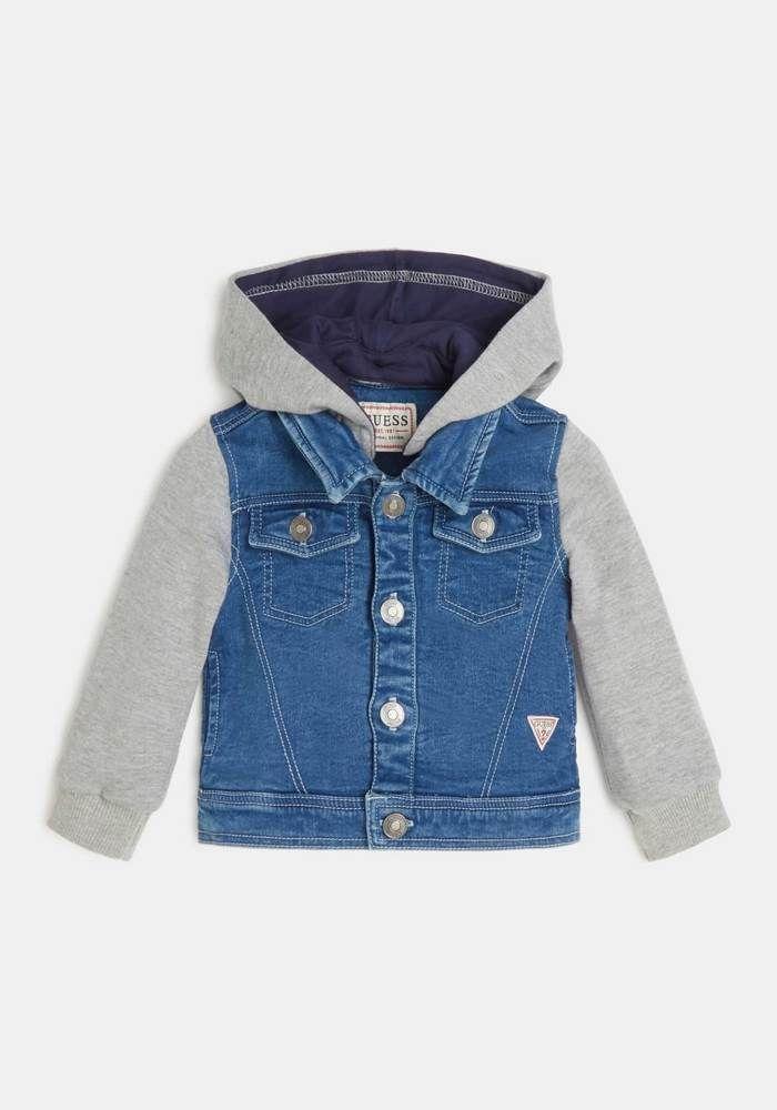 Chaqueta G Kids Knit Denim Hooded Jacket Mbhg Azul-0