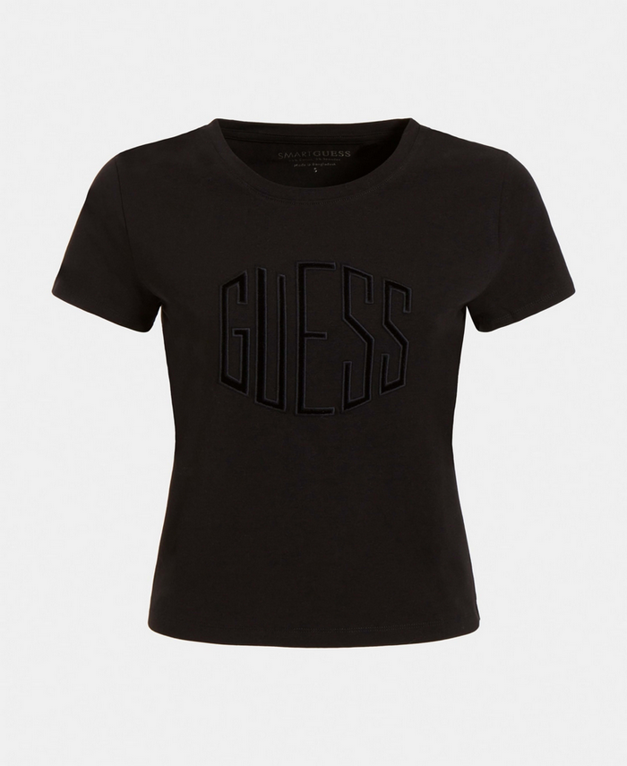 Polera Guess Ss Art Deco Logo Tee Jblk Negro-1