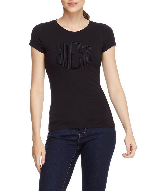 Polera Guess Ss Art Deco Logo Tee Jblk Negro-0
