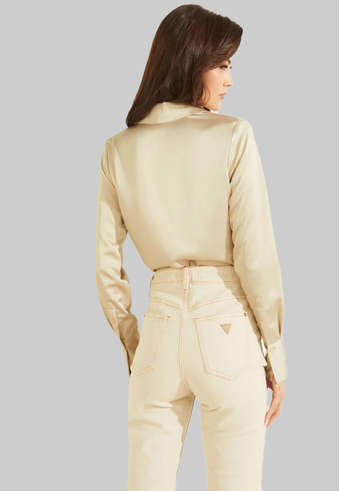 Camisa Guess Ls Floriane Shirt G1M5 BEIGE-2