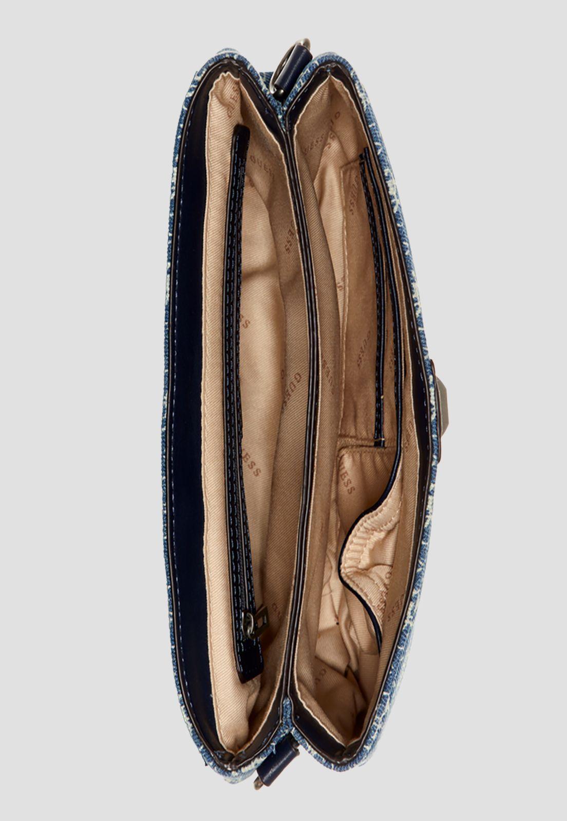 Cartera Kasinta Top Handle Flap Dmu Denim Guess-3