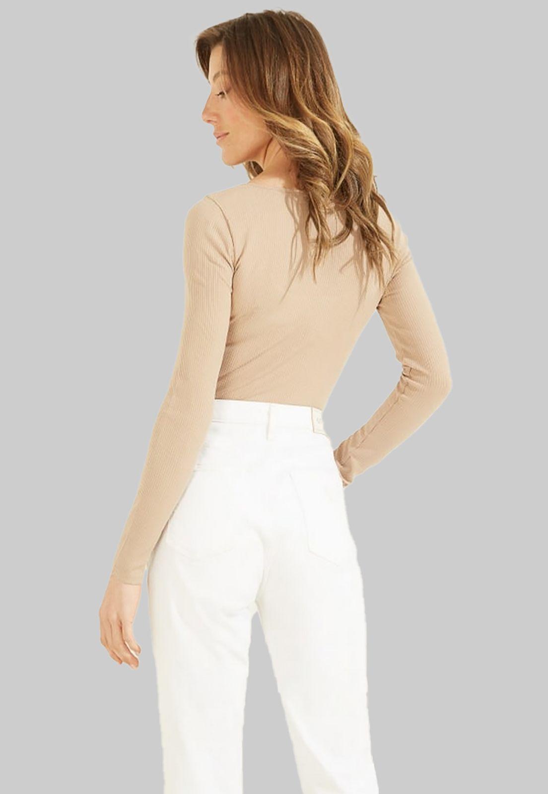 Polera Guess Ls Karlee Jewel Btn Henley G1DA BEIGE-2