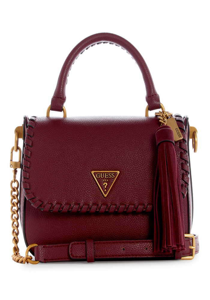 Cartera Kaoma Top Handle Flap Mer Burdeo Guess-0
