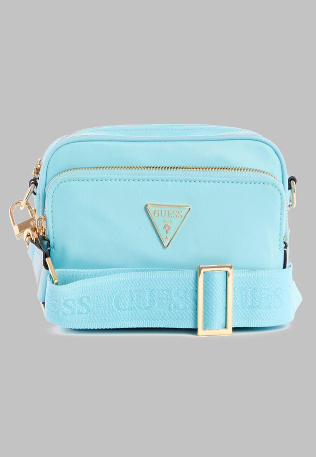 Mini Cartera Guess Little Bay Crossbody Camera Aop Celeste-0