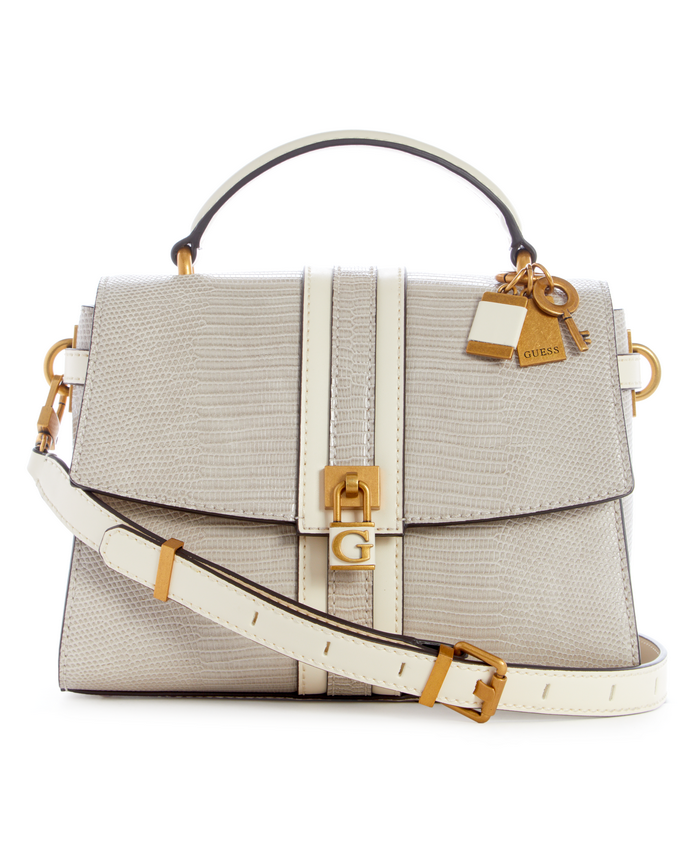 Cartera Guess Ginevra Top Handle Flap Tau Blanco-0