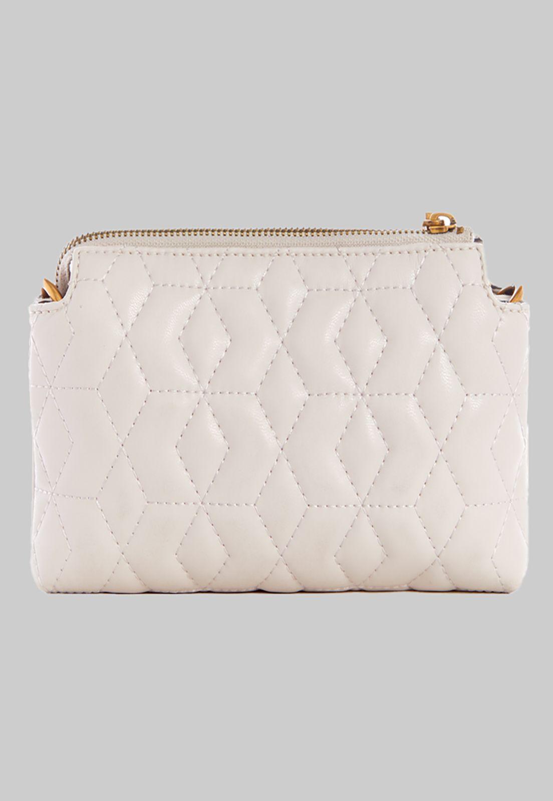 Mini Cartera Guess Elenia Mini Crossbody Top Zip Sto Blanco-2