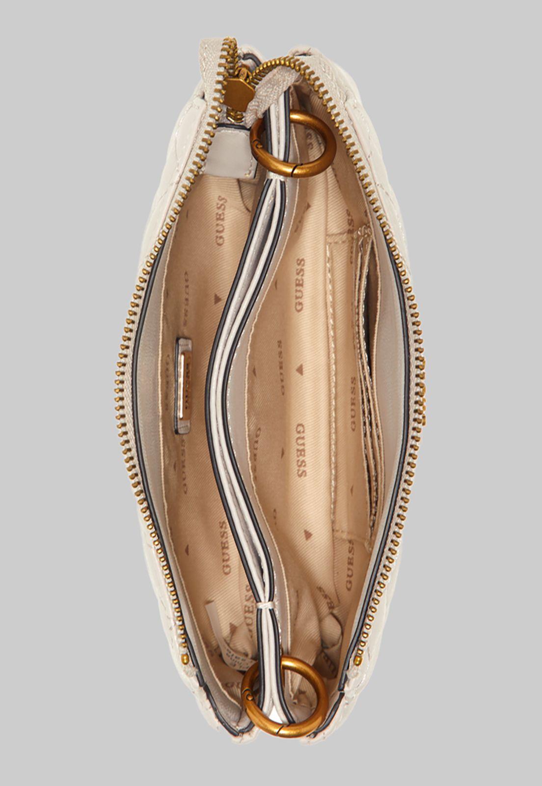 Mini Cartera Guess Elenia Mini Crossbody Top Zip Sto Blanco-3