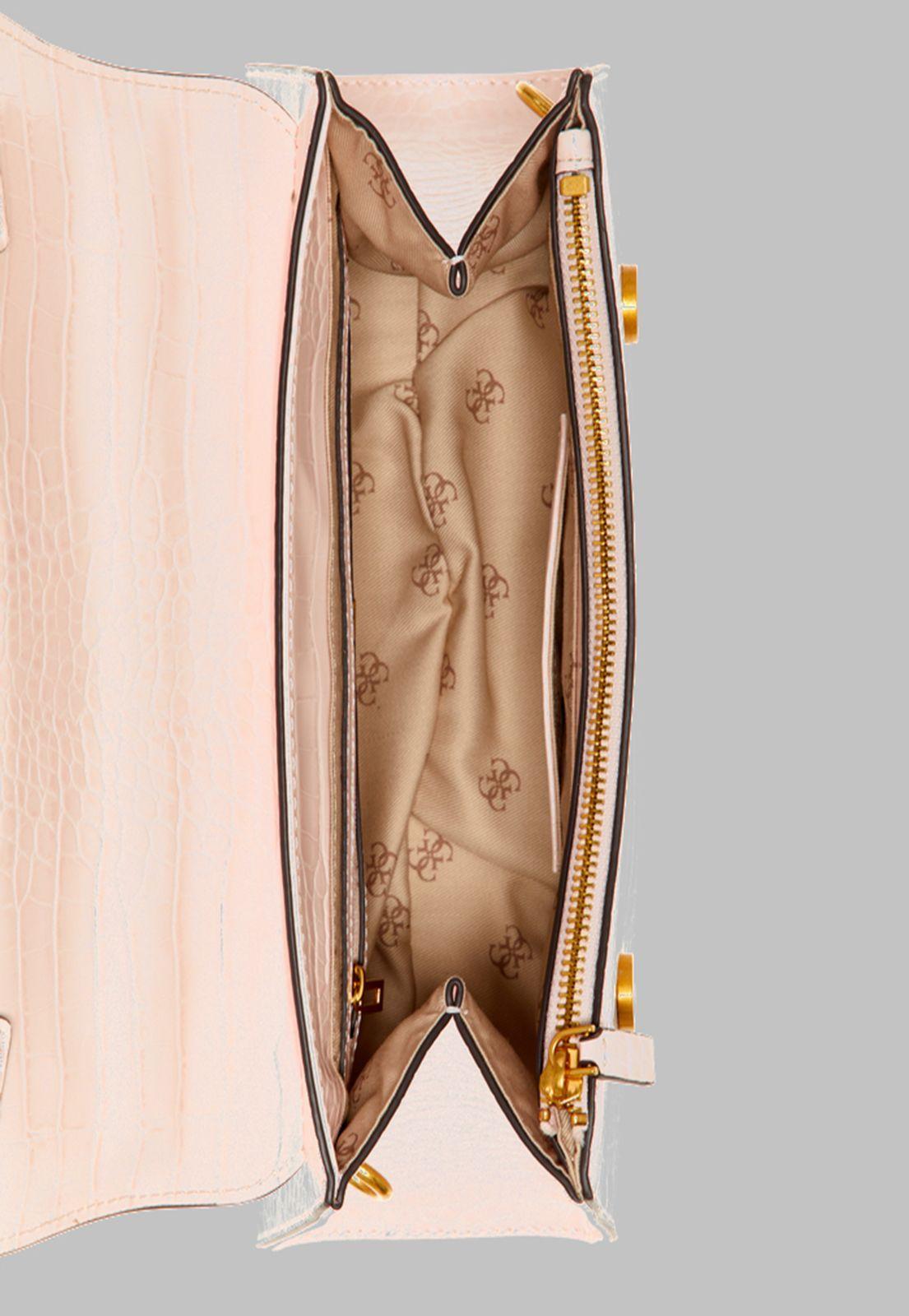 Cartera Guess Enisa Top Handle Flap Dpd Rosado-3