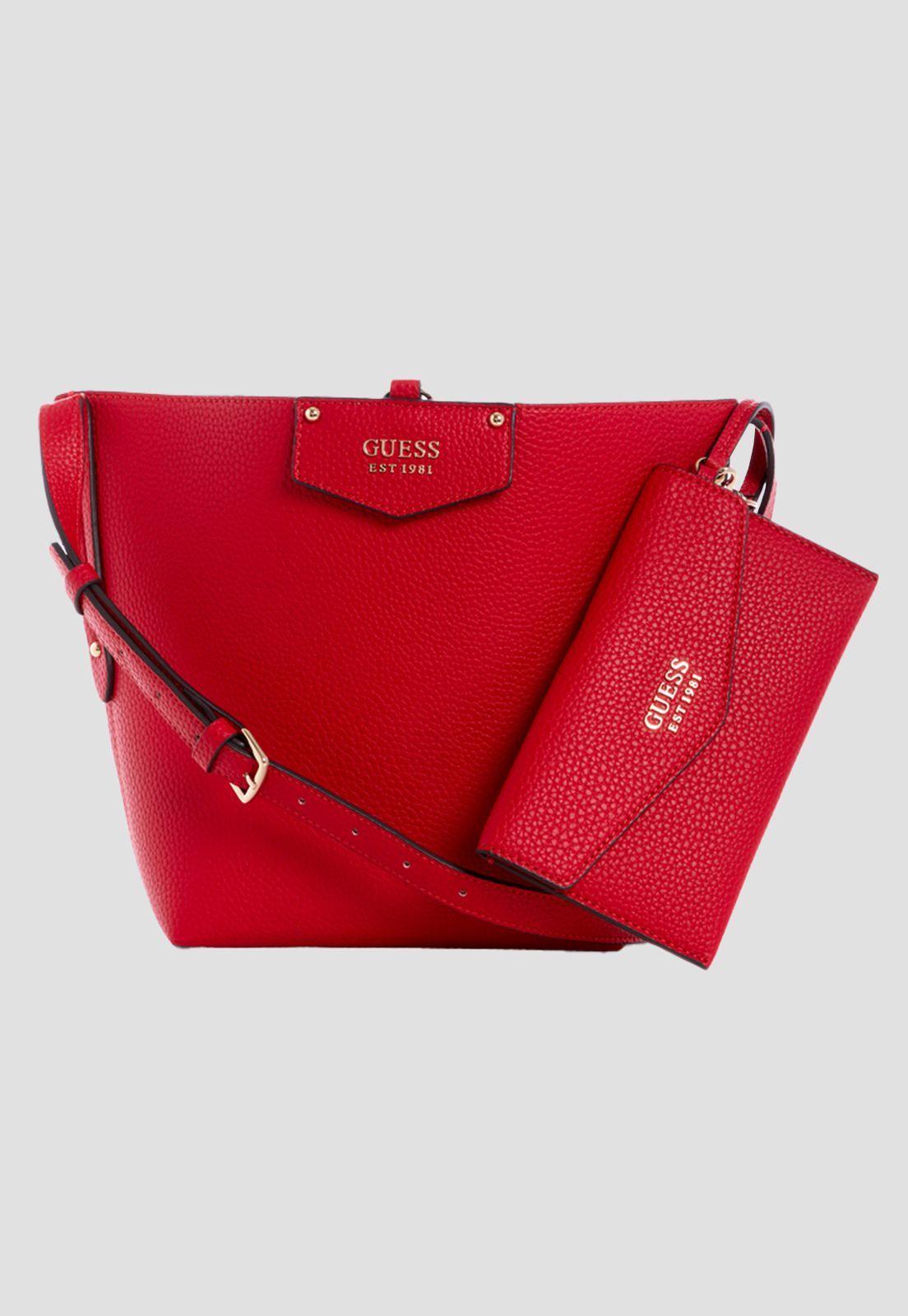 Cartera Eco Brenton Bucket Rmr Rojo Guess-0