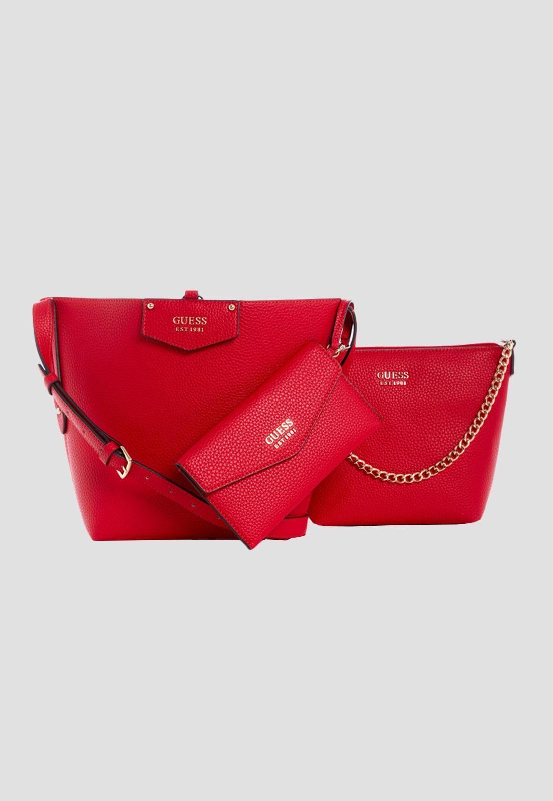Cartera Eco Brenton Bucket Rmr Rojo Guess-1
