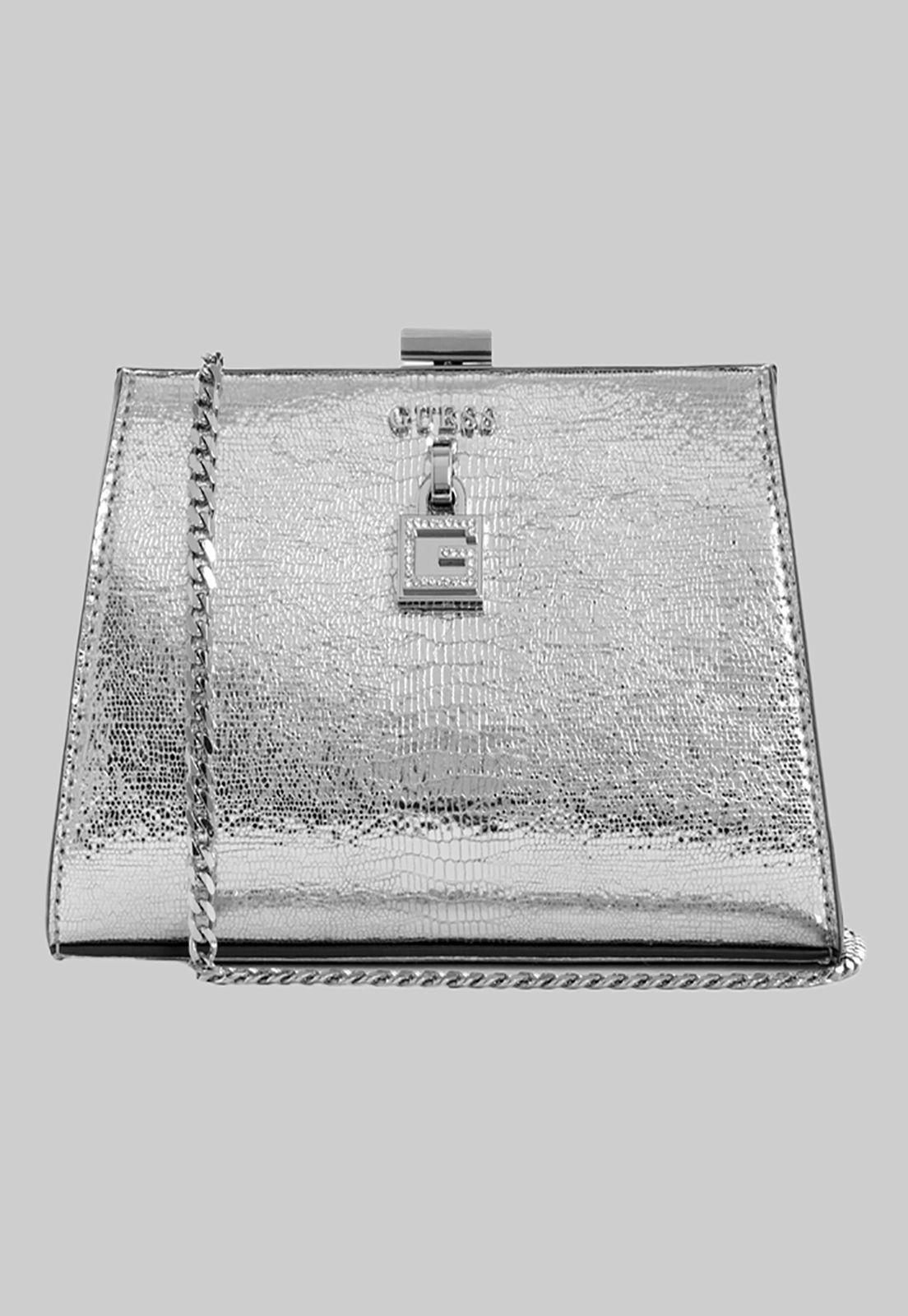 Cartera Night Fall Crossbody Clutch Plateado Guess-0