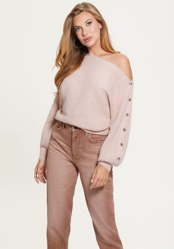 Tejido Guess Ls Off Shoulder Megan Swtr G5B0 Rosado-0