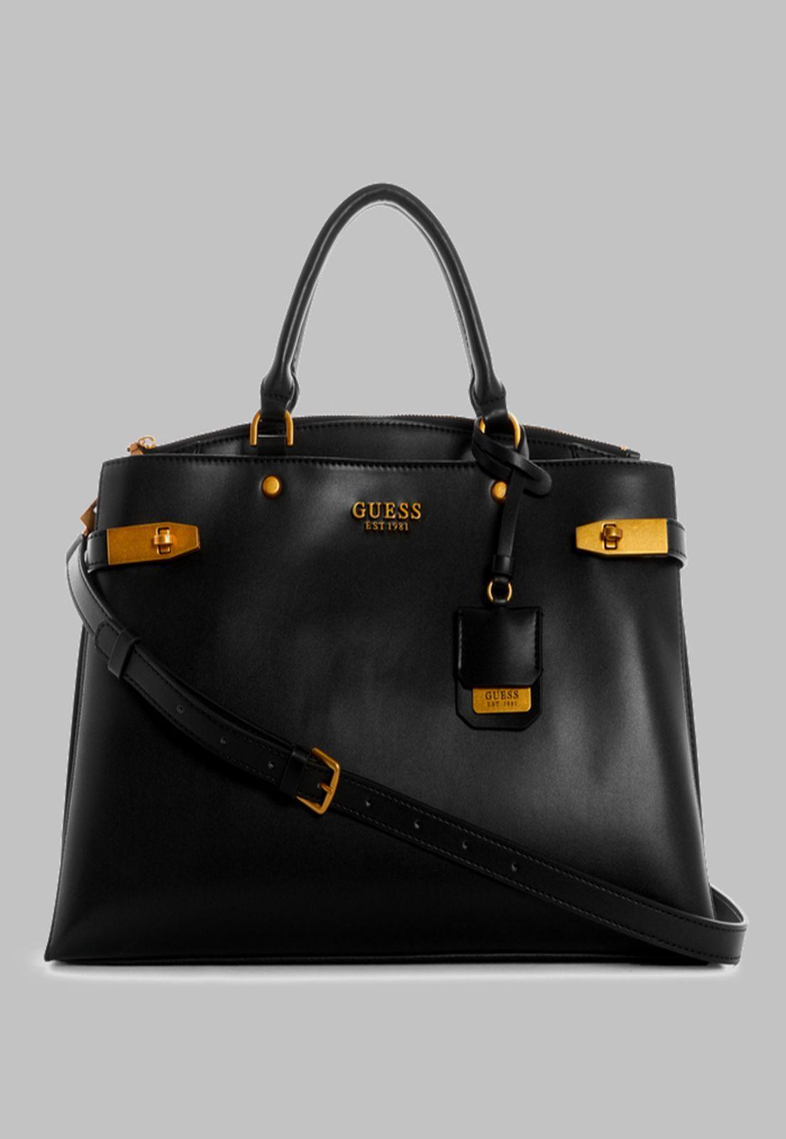 Cartera Guess Zadie Large Girlfriend Satchel Bla Negro-0