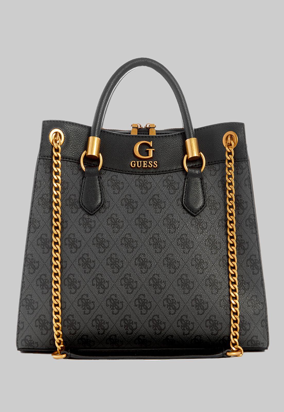 Cartera Guess Nell Logo Girlfriend Satchel Clo Carbon-0