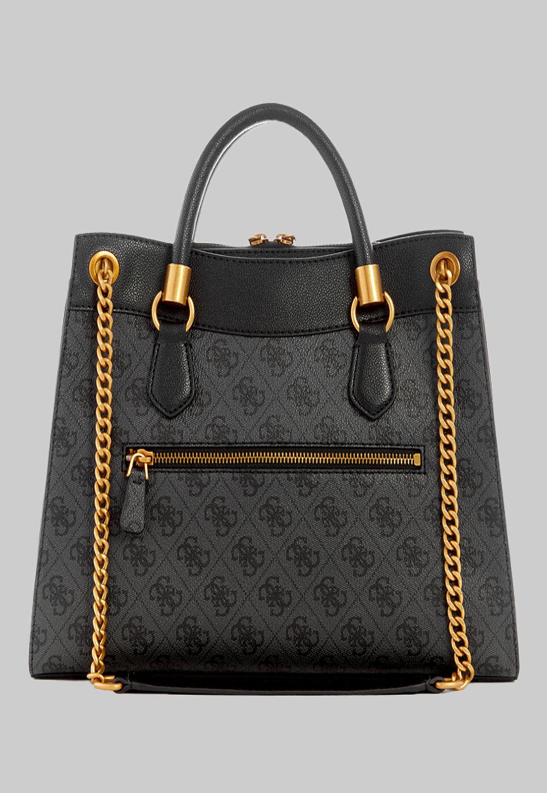 Cartera Guess Nell Logo Girlfriend Satchel Clo Carbon-2