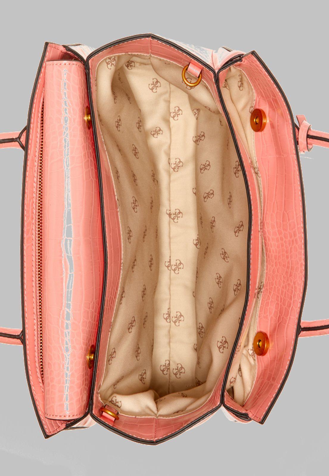 Cartera Guess Enisa High Society Satchel Cor Coral Guess