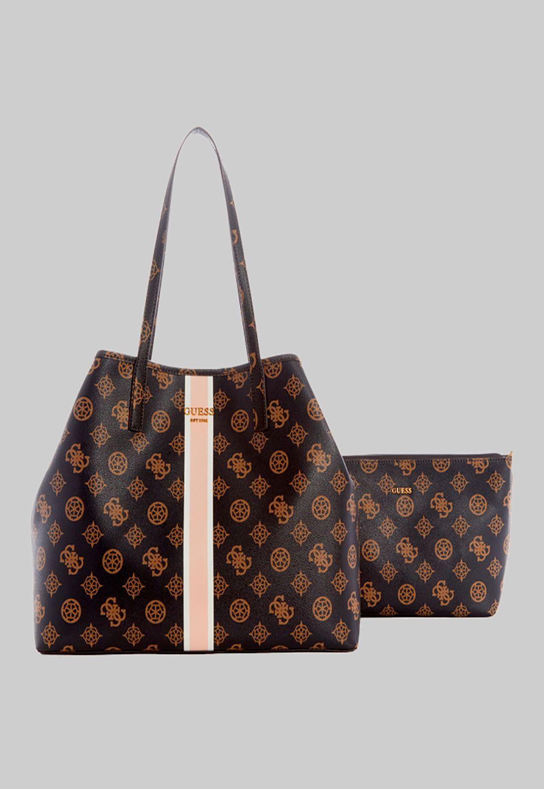 Cartera Vikky Large Tote Mlo Café Guess-1
