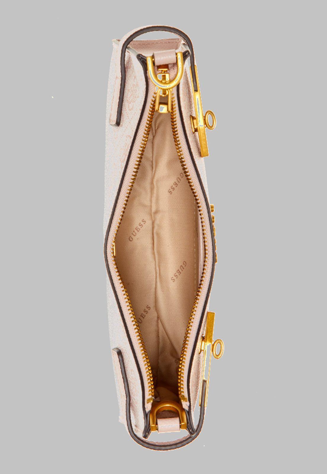 Cartera Guess Zadie Logo Top Zip Shldr Bag Lrl Rosado-3