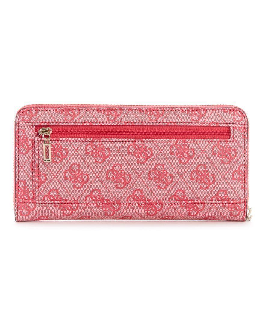 Billetera Guess Sosie Slg Large Zip Around Pin Rosado Tu-1
