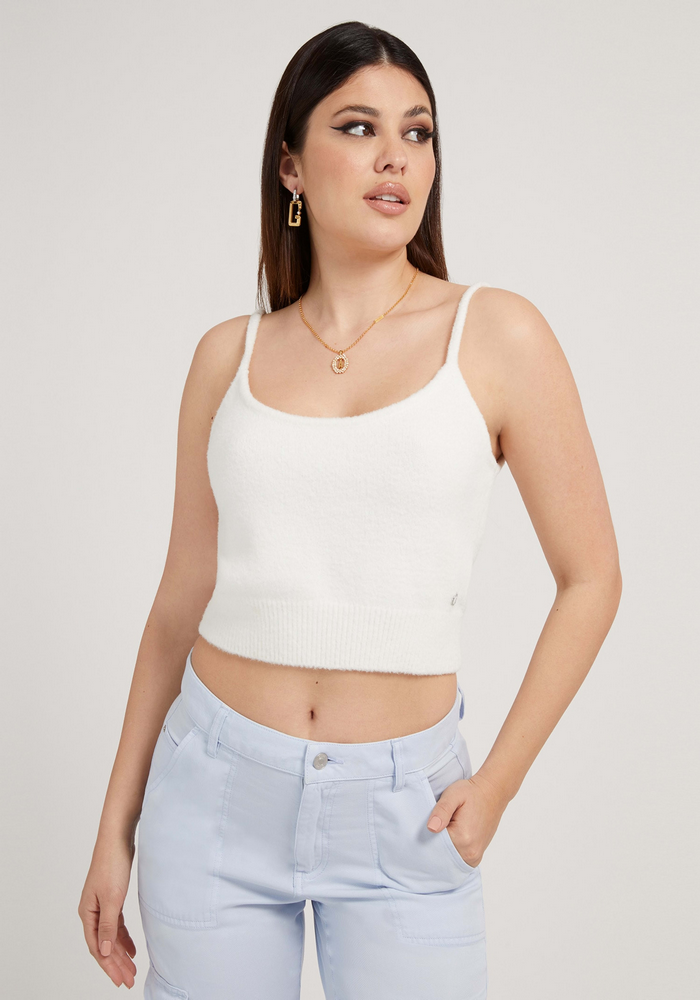 Polera Top Guess Loana Top Sweater G012 BLANCO-1