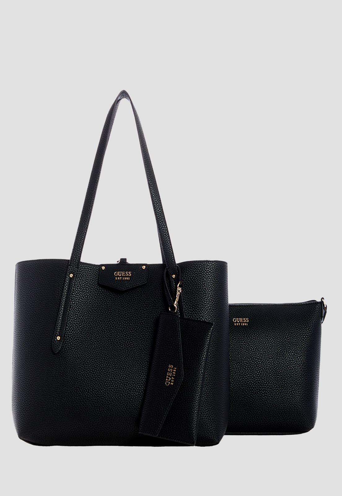 Cartera Eco Brenton Tote Bla Negro Guess-1