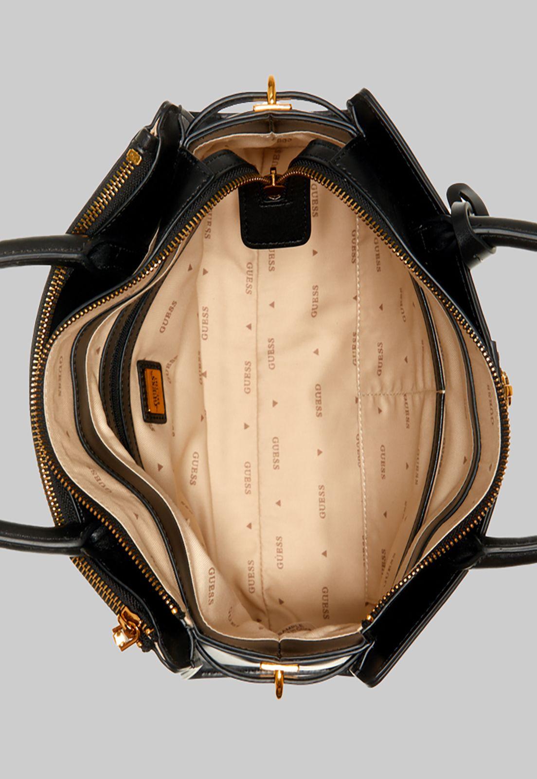 Cartera Guess Ginevra Elite Society Satchel Bla Negro-3