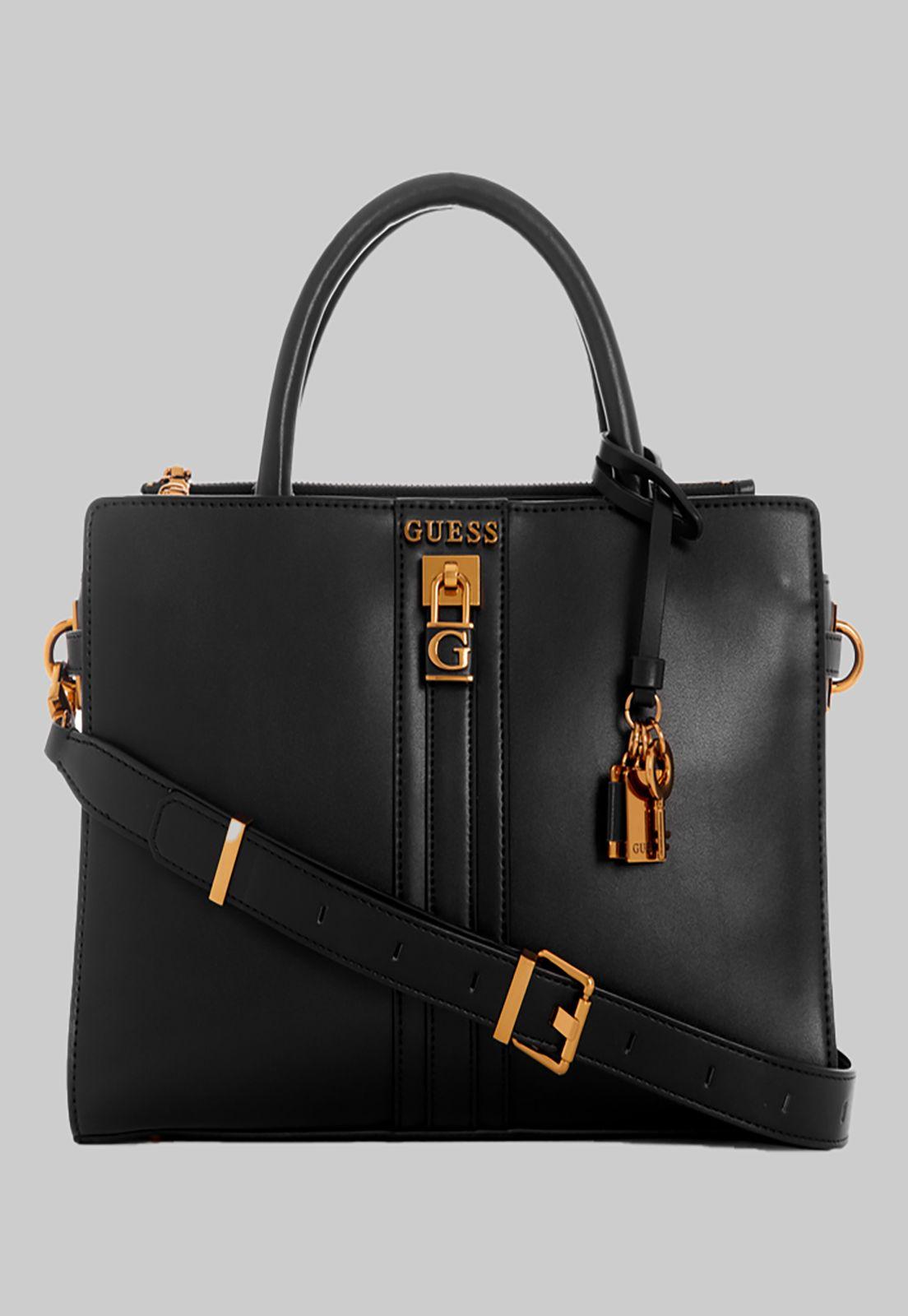 Cartera Guess Ginevra Elite Society Satchel Bla Negro-0