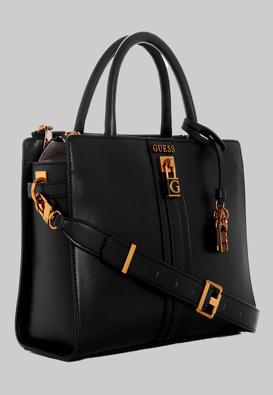 Cartera Guess Ginevra Elite Society Satchel Bla Negro-1