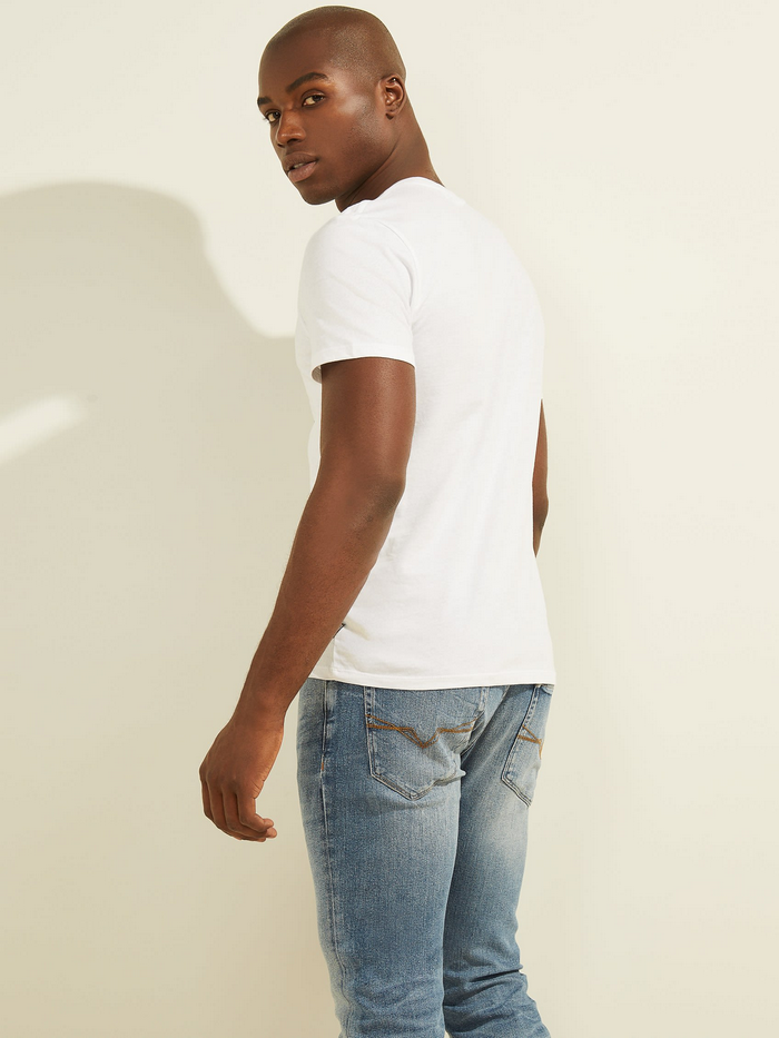 Polera Guess Ss Bsc Waves Logo Tee G011 Blanco-1