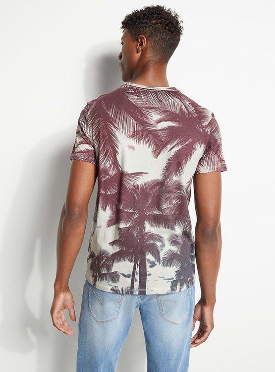 Polera Guess Ss Bsc Solar Palms Crew-3