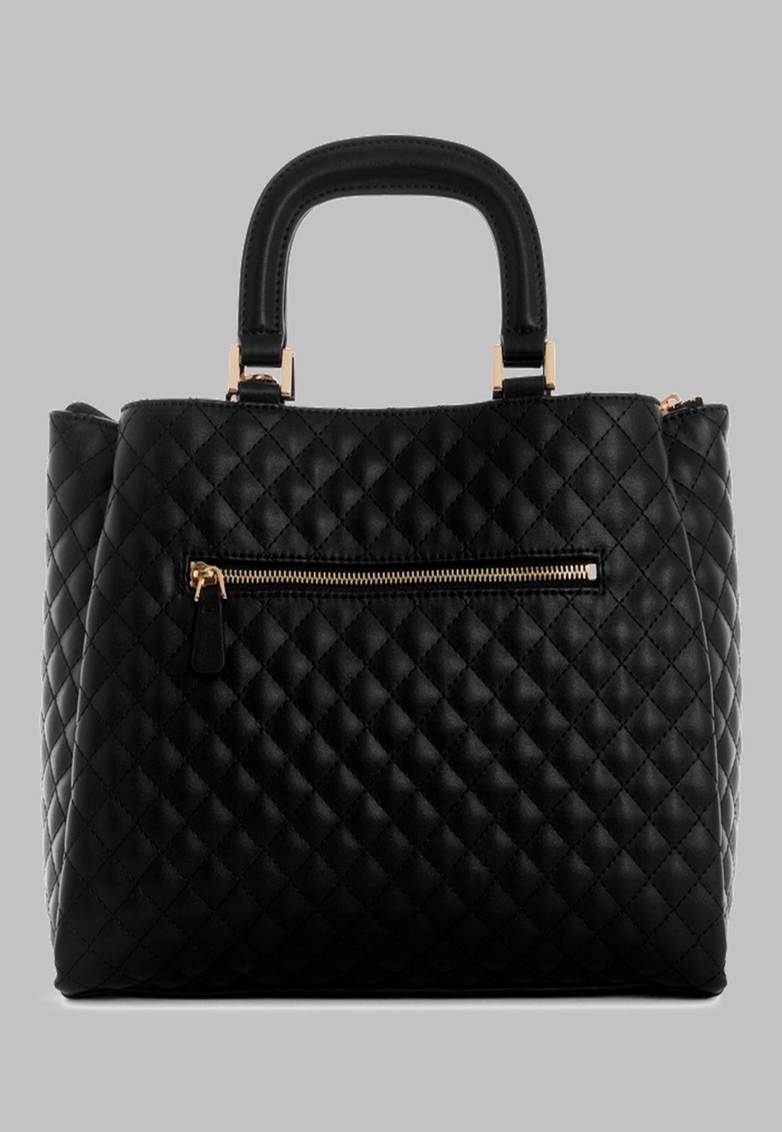 Cartera Guess Rue Rose Girlfriend Satchel Bla Negro-2