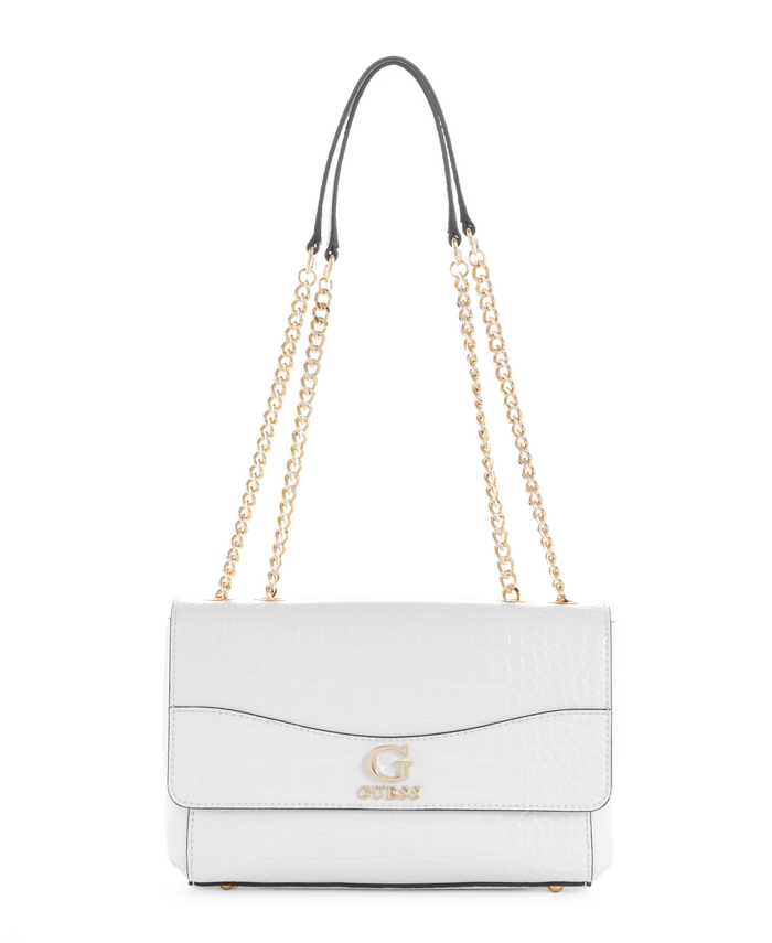Cartera Guess Nell Croc Cnvrtble Xbody Flap Whi Blanco-0