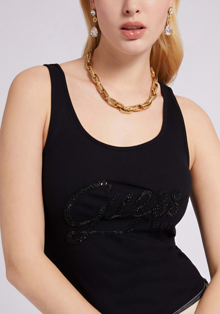 Polera Hegle Tank Top Jblk Negro Guess-0
