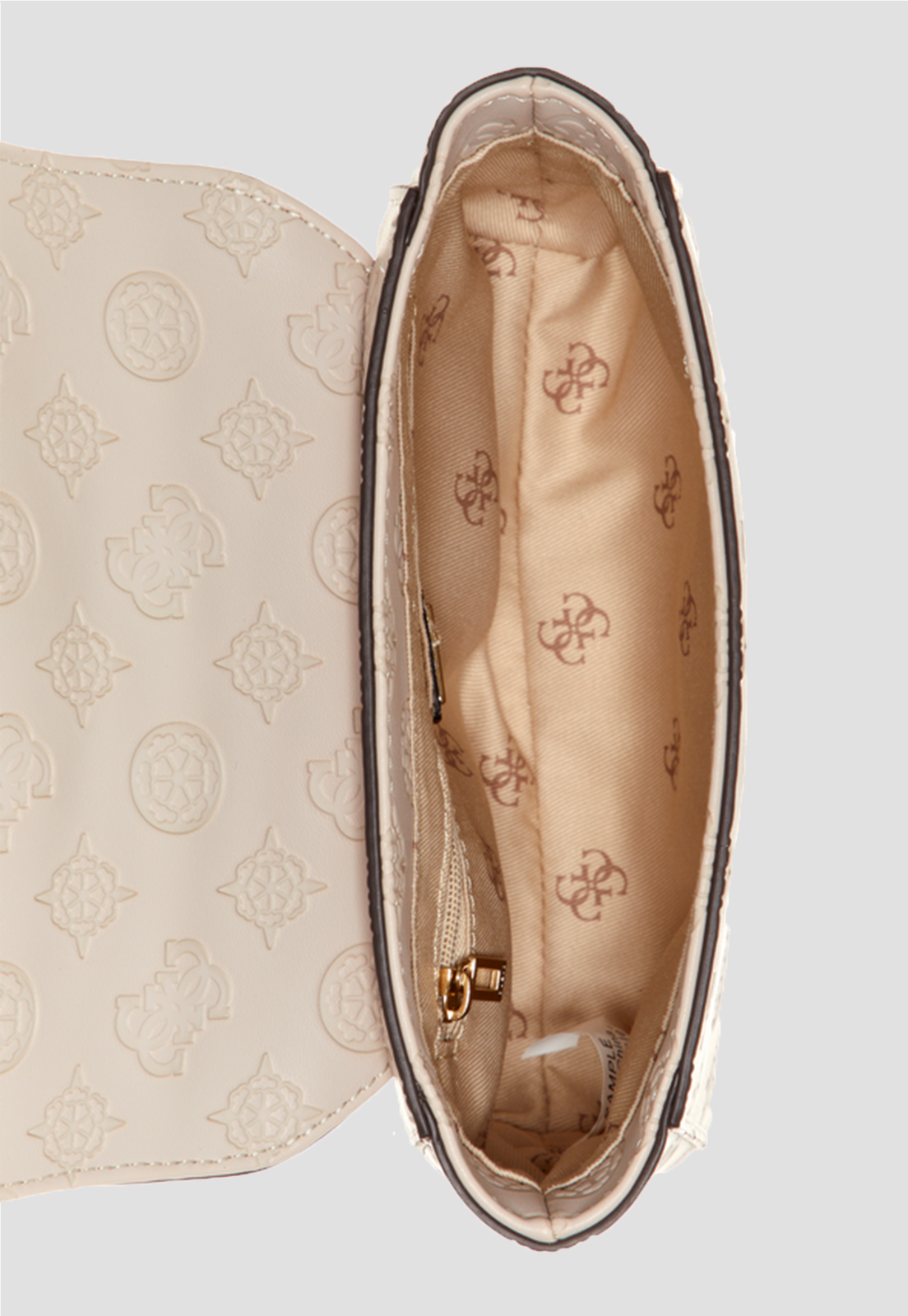 Mini Cartera Carlson Crossbody Flap Crema Guess-3