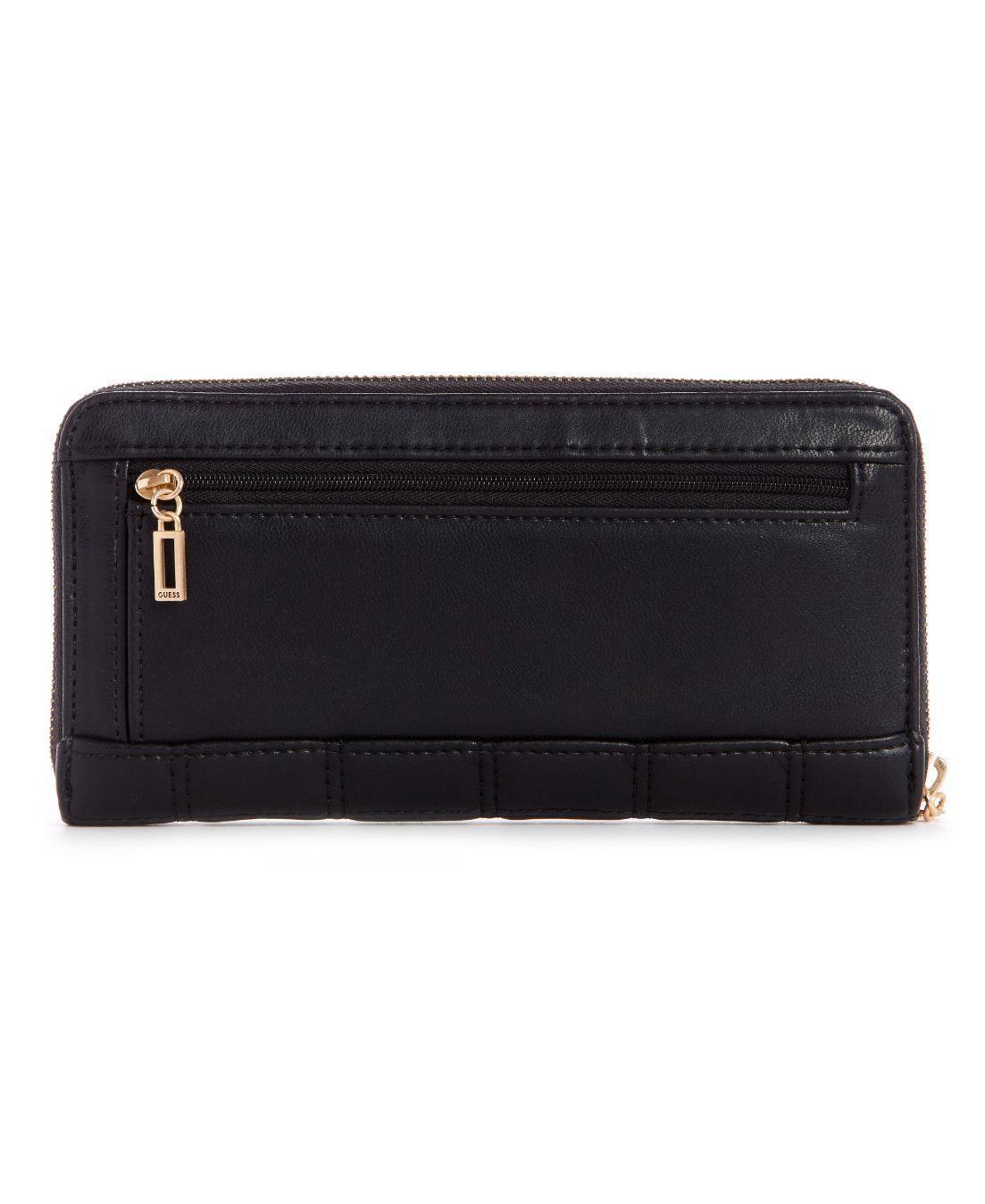 Billetera Guess Kamina Slg Large Zip Around Bla Negro Tu-1