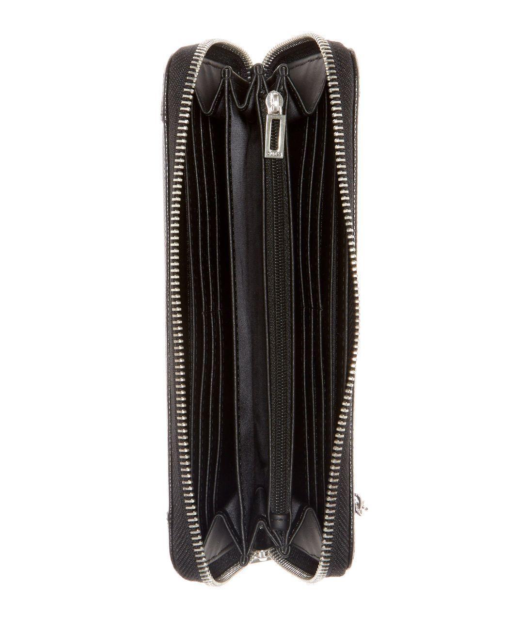 Billetera Guess Kamina Slg Large Zip Around Bla Negro Tu-2