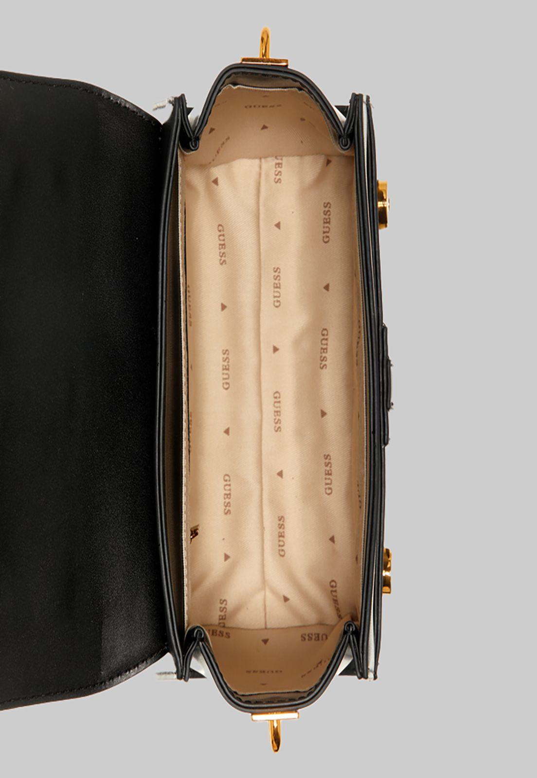 Cartera Guess Ginevra Top Handle Flap Bla Negro-3