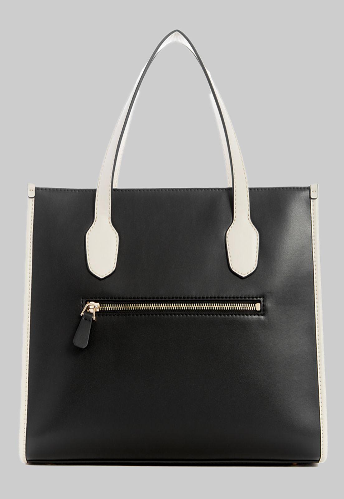 Cartera Guess Silvana 2 Compartment Tote Bla Negro-2