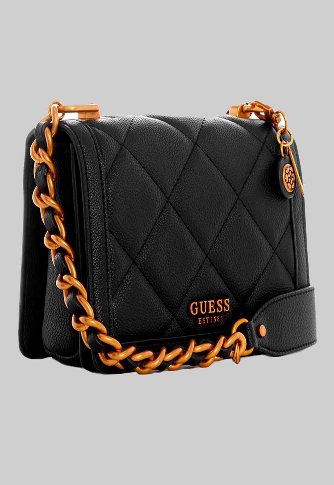 Cartera Abey Crossbody Flap Bla Negro Guess-1