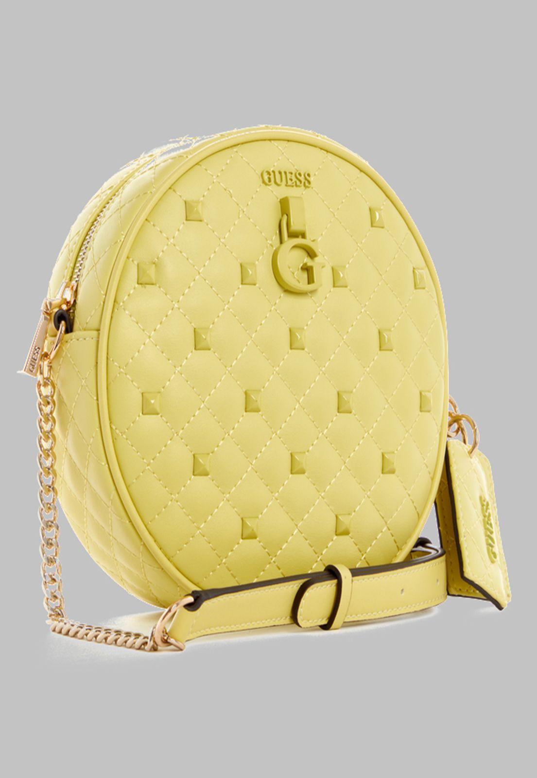 Mini Cartera Guess Rue Rose Circle Crossbody Lgl Amarillo-1