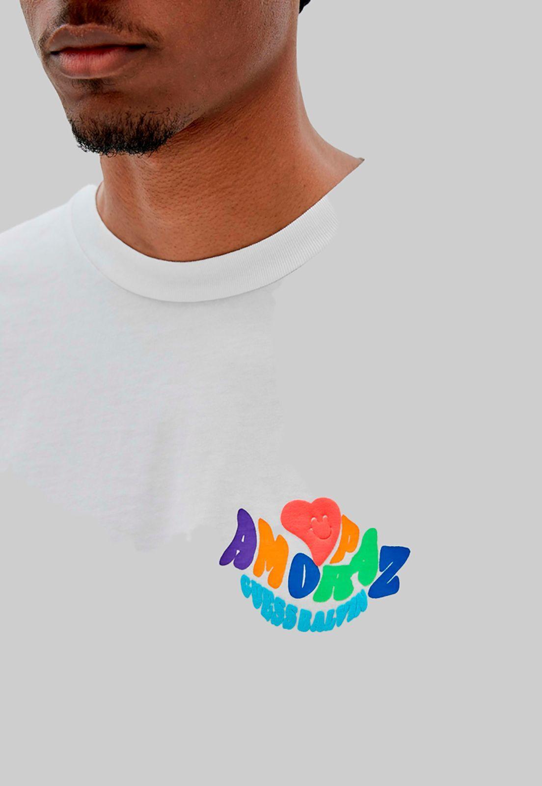 Polera Guess Go J Balvin Peace Love Shirt G011 Blanco-1