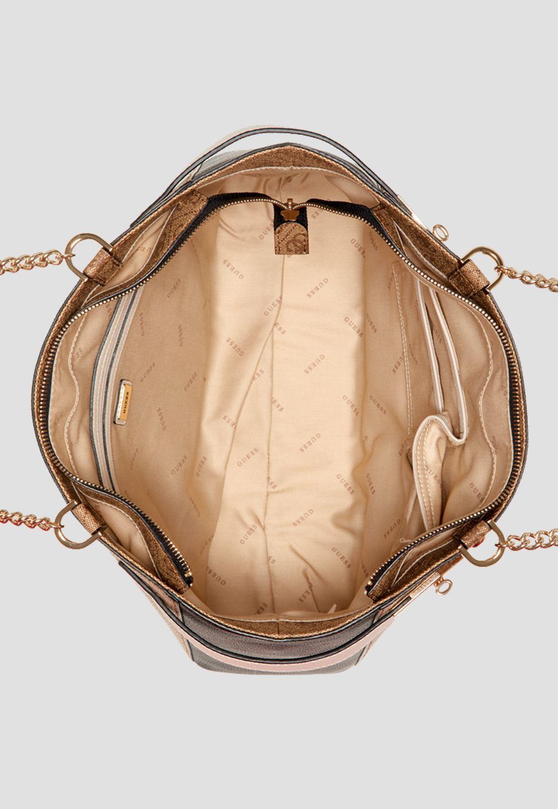 Cartera Zadie Logo Girlfriend Tote Lbl Negro Guess-3