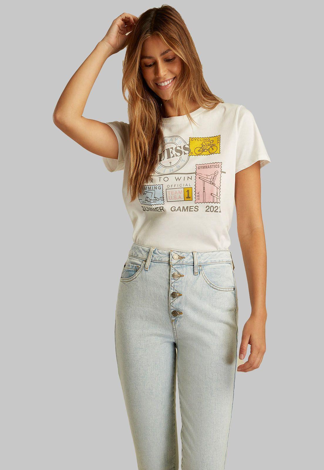 Polera Su Games Stamps Tee Ofwt Guess-1