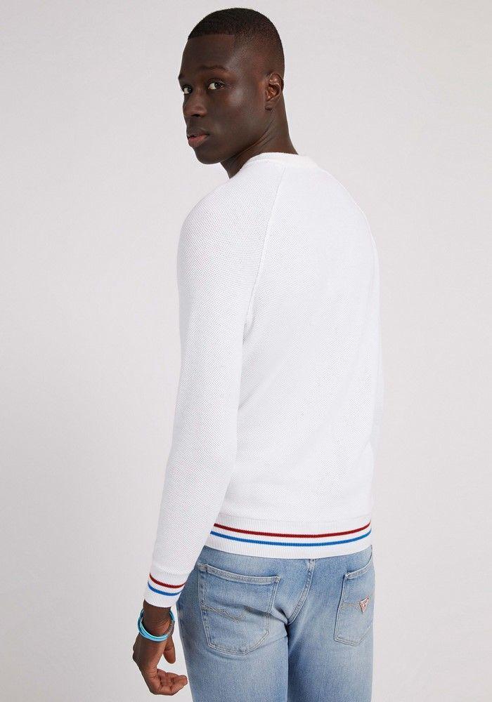 Tejido Guess Ogden Cn Piquet Stitch G011 Blanco-2