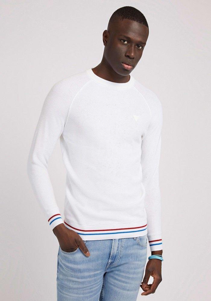 Tejido Guess Ogden Cn Piquet Stitch G011 Blanco-0